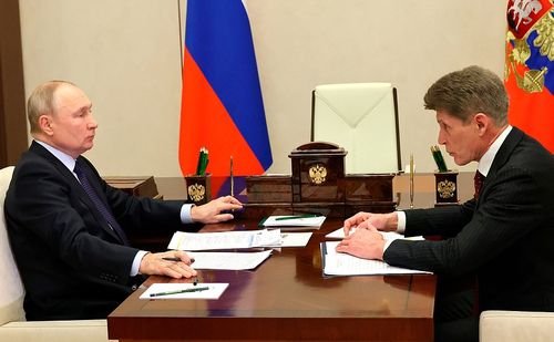 Владимир Путин и Олег Кожемяко