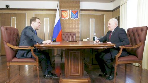 Беседа Дмитрия Медведева с губернатором Магаданской области Владимиром Печёным