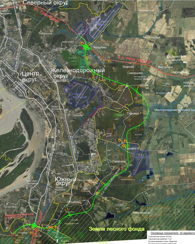 План трассы автомобильной дороги «Обход Хабаровска» обзорный.