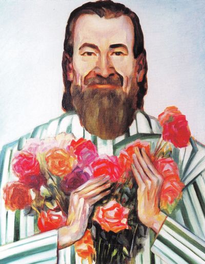 Николай Долбилкин. Автопортрет «Праздничные розы», 1995 год./ Нажмите, чтобы УВЕЛИЧИТЬ (нажмите, чтобы увеличить)