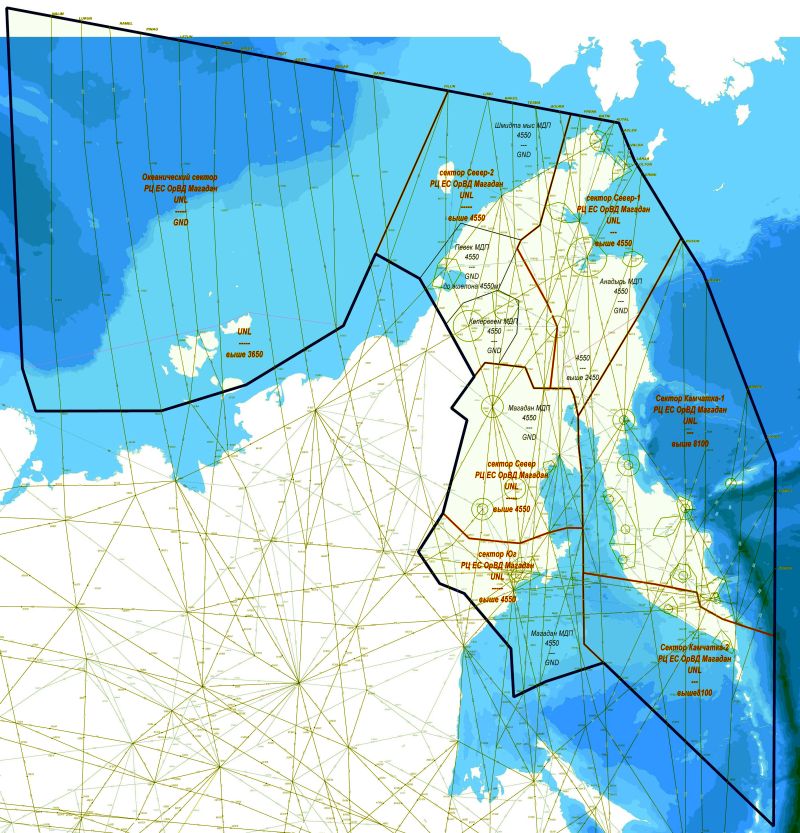 Аэронавигация Северо-Востока (нажмите, чтобы увеличить)