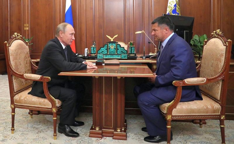 Встреча Владимира Путина с Андреем Тарасенко (справа).