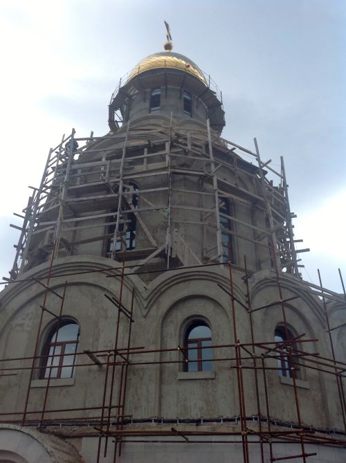 Строящийся Морской собор в Петропавловске-Камчатском.