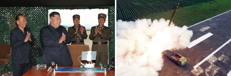 Уважаемый товарищ Ким Чен Ын руководит пробной стрельбой из сверхкрупного реактивного орудия новой модели. Август 2019 года.