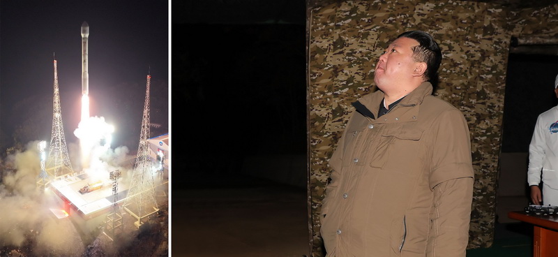 Ким Чен Ын наблюдает за запуском спутника-разведчика. Ноябрь 2023 года.