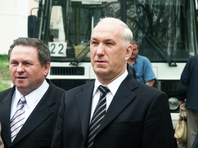 Вице-мэр В. Казаченко и мэр А. Соколов