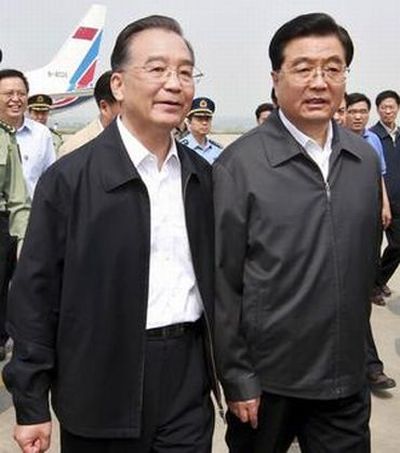 Генсек и председатель КНР Ху Цзиньтао и премьер Вэнь Цзябао/ Hu Jintao And Wen Jiabao.