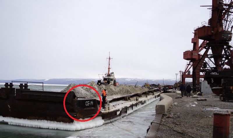 Баржа-призрак СБ-14, на которой возили золото в Охотск, имеет настоящую маркировку МБ-2517